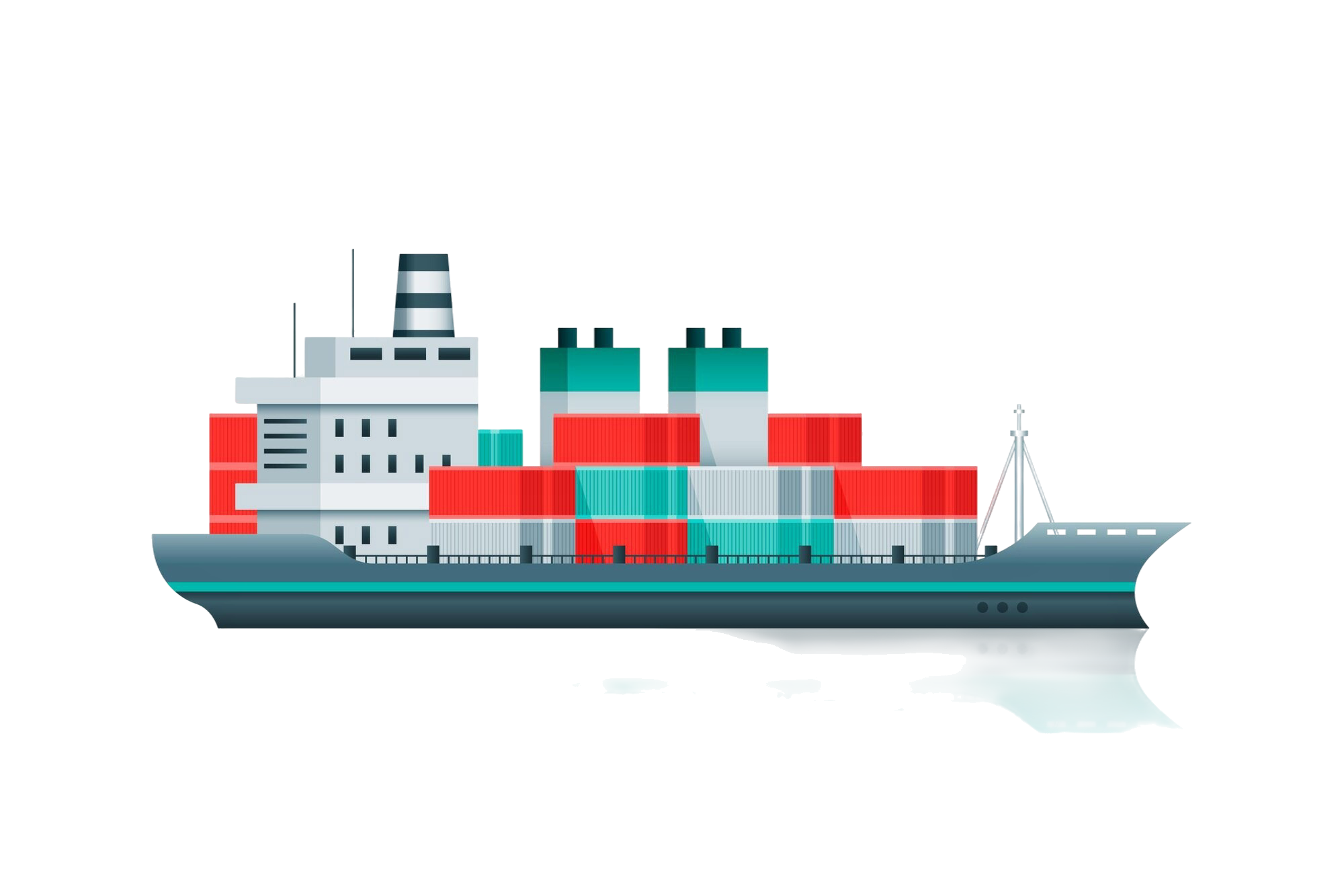 hand drawn container ship
